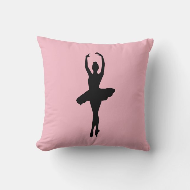 Ballerina Ballet Dancer Throw Pillow (Front)