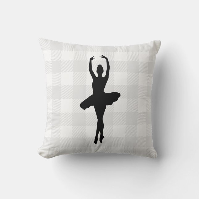 Ballerina Ballet Dancer Throw Pillow (Front)