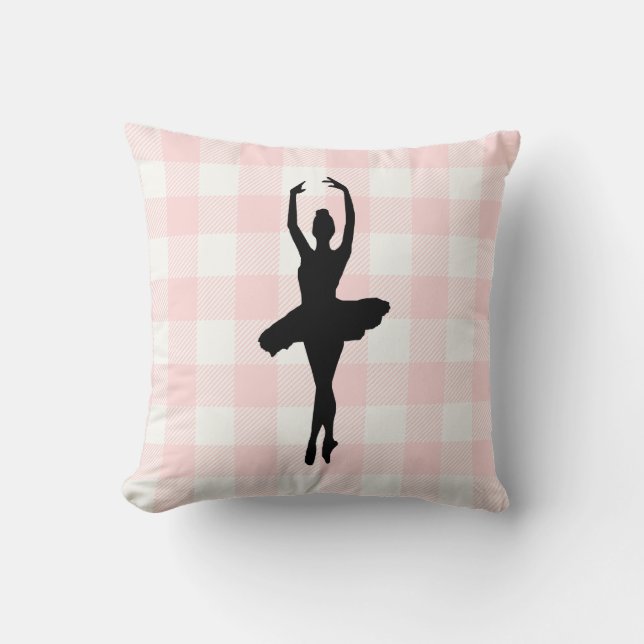 Ballerina Ballet Dancer Throw Pillow (Front)