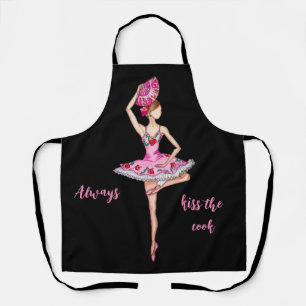 Ballerina ballet dancer with a hand fan apr apron