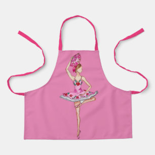 Ballerina ballet dancer with a hand fan        apr apron