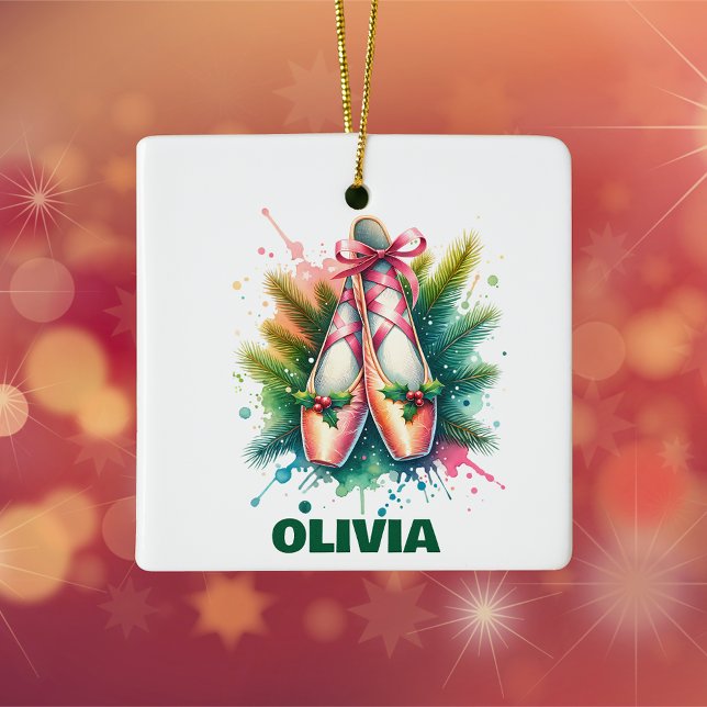 Ballerina Ballet Enthusiast Personalised Christmas Ceramic Ornament (Creator Uploaded)