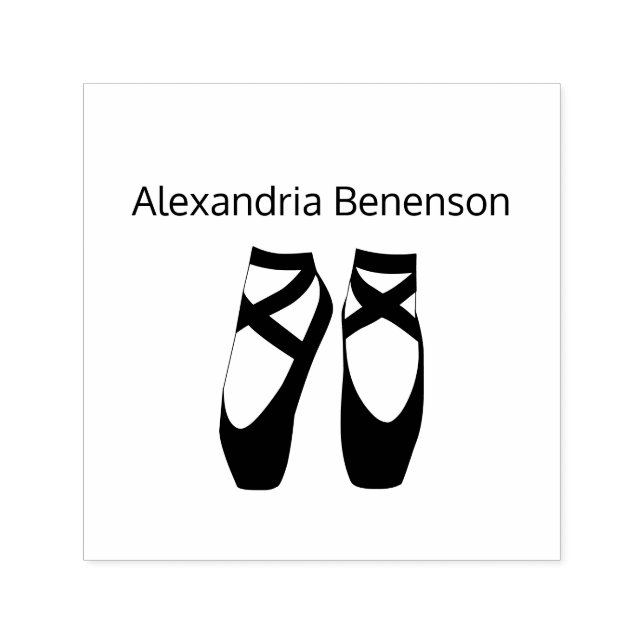 Ballerina Ballet Feet Toe Shoes on Pointe #2 Name  Self-inking Stamp (Design)
