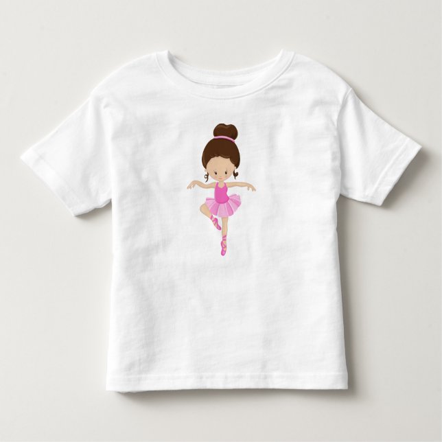 Ballerina, Ballet Girl, Ballet Dance, Brown Hair Toddler T-Shirt (Front)