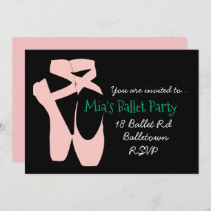 Ballerina ballet girl party invitation