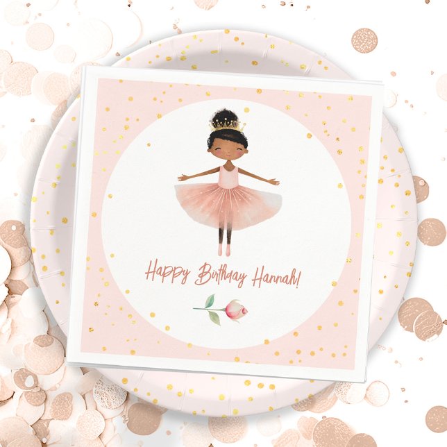 Ballerina Ballet Pink Birthday Girl Napkin (Creator Uploaded)