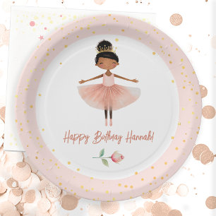 Ballerina Ballet Pink Birthday Girl Paper Plate