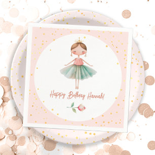 Ballerina Ballet Pink Birthday Napkin