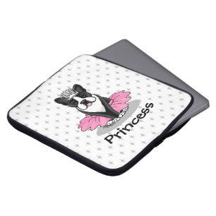 Ballerina Ballet Princess Boston Terrier (black) Laptop Sleeve
