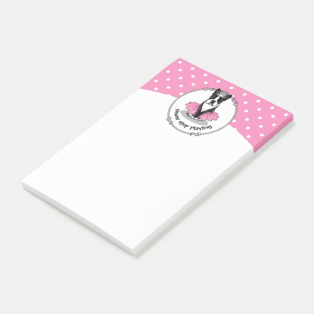 Ballerina Ballet Princess Boston Terrier (black) Post-it Notes (Angled)