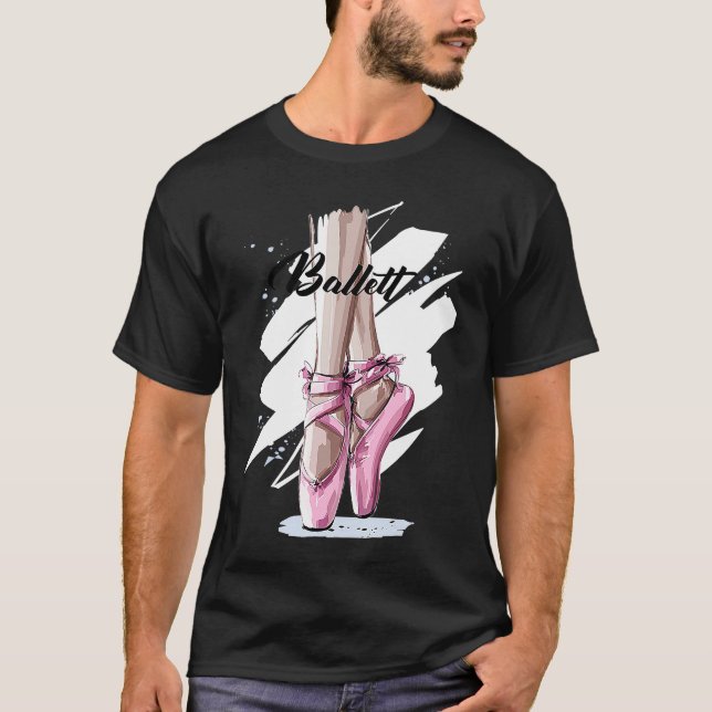 Ballerina Ballet slippers shoes pink ballerinas Ba T-Shirt (Front)