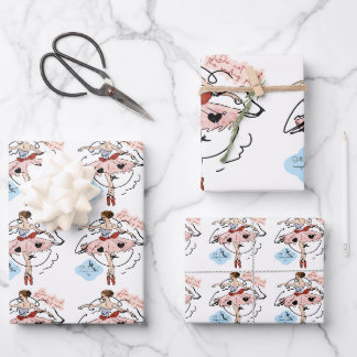 Ballerina Balletcore Pattern Wrapping Paper Sheet