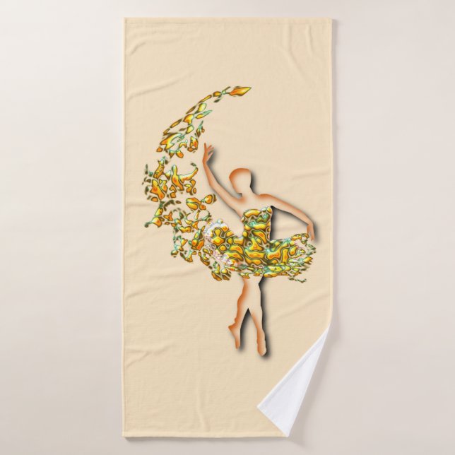 Ballerina Bath Towel Ballet Dancer - Custom Colour (Bath Towel)