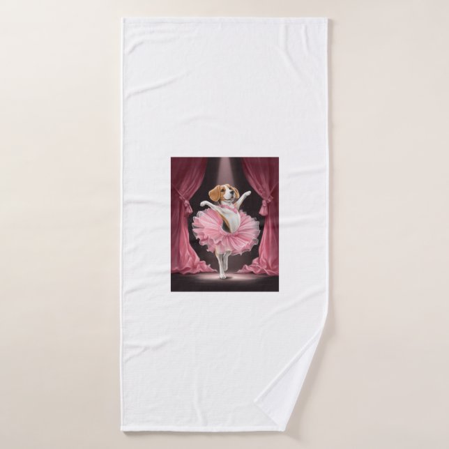 Ballerina Beagle � Funny Dog Dance Bath Towel (Bath Towel)