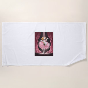 Ballerina Beagle � Funny Dog Dance Beach Towel