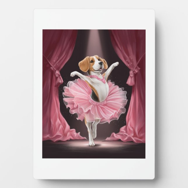 Ballerina Beagle � Funny Dog Dance Plaque (Front)