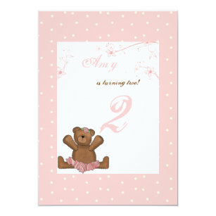 Ballerina Bear Birthday Invitation