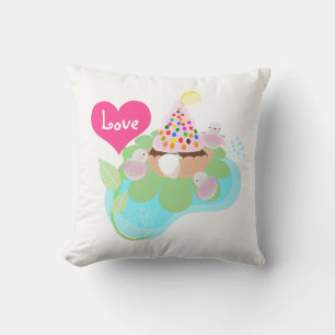 Ballerina birds Custom All-Over-Print pillow. Cushion