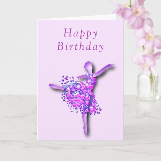 Ballerina Birthday Card Ballet Dancer Girl (Orchid)