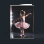 Ballerina Birthday For Granddaughter Card<br><div class="desc">Little girl in a pink tutu and dancing ballet slippers posing in a dance studio.
Text can be changed.</div>