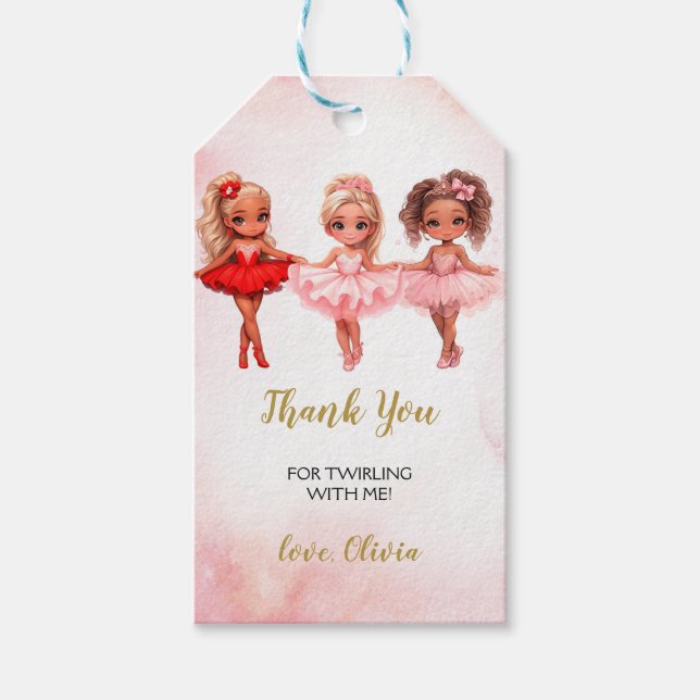 Ballerina Birthday Gift Tag (Front)
