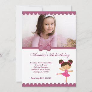 Ballerina Birthday Girl Invitation