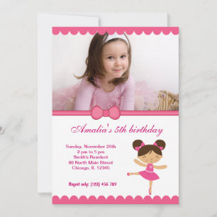Ballerina Birthday Girl Invitation