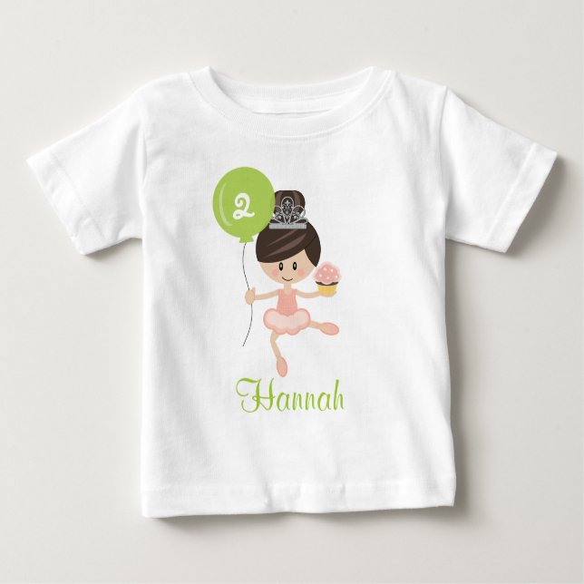 Ballerina Birthday Infant T-shirt Brunette (Front)