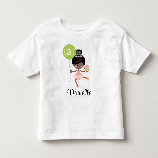 Ballerina Birthday Infant Toddler Shirt African Am (Front)