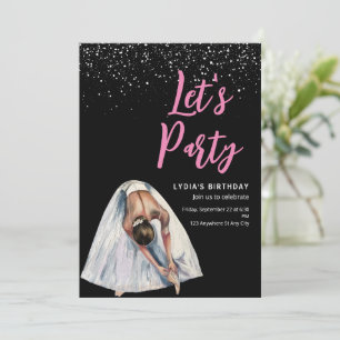 Ballerina Birthday Invitation Ballet Dancer Birthd
