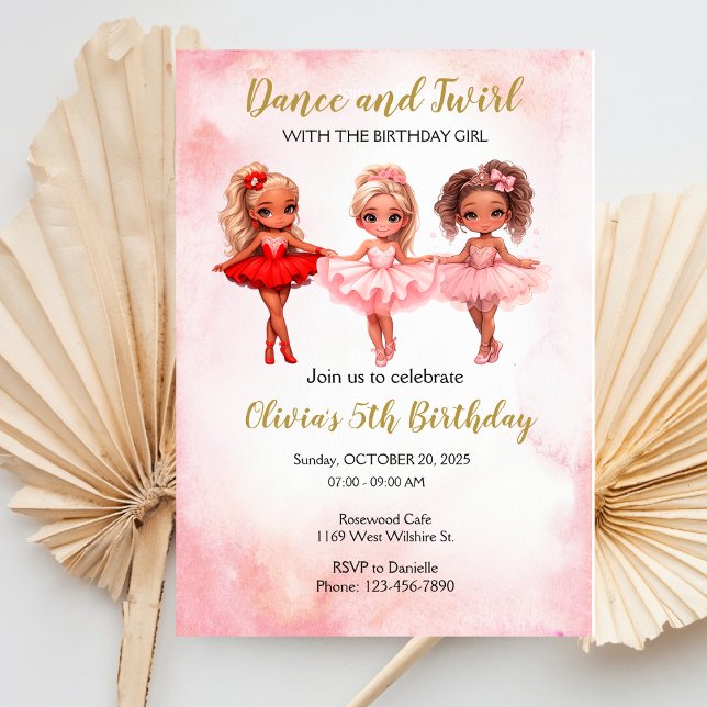 Ballerina Birthday Invitation, Ballet Party Invitation (Creator Uploaded)