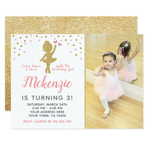 Ballerina Birthday Invitation with Photo