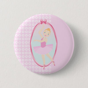 Ballerina birthday party 6 cm round badge