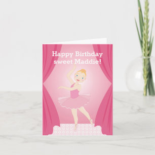Ballerina birthday party card