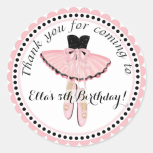 Ballerina Birthday Party Favour Stickers