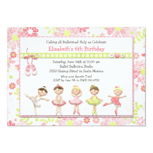 Ballerina Birthday Party Invitation