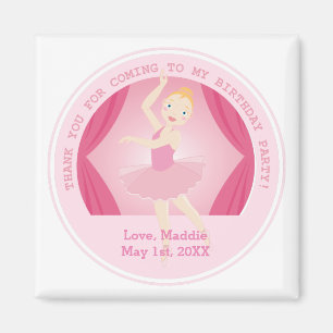 Ballerina birthday party magnet