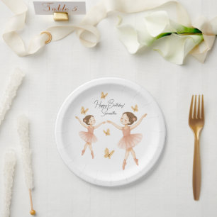 Ballerina Birthday Party Paper Plate – Pink Party
