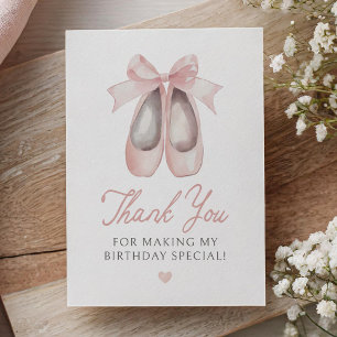 Ballerina Birthday Party Thank You Card