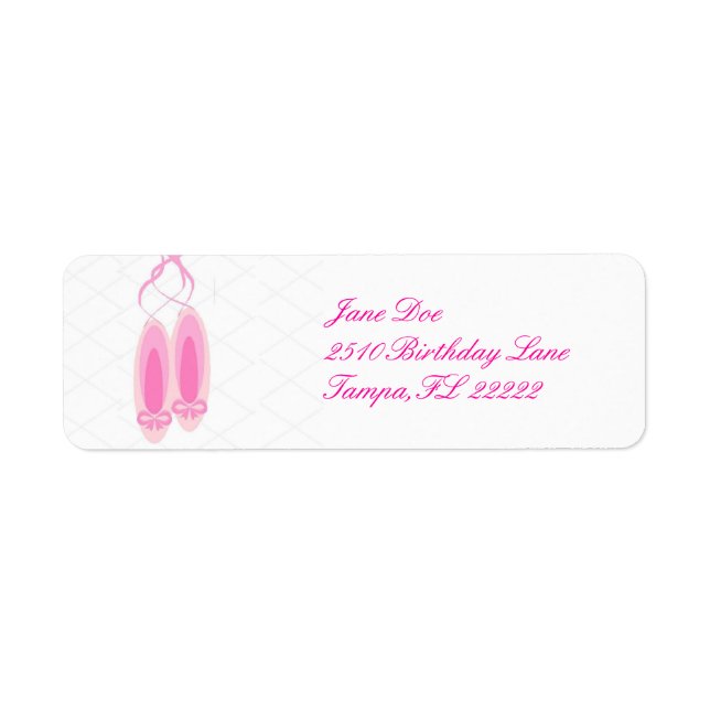 Ballerina Birthday Return Address Label (Front)