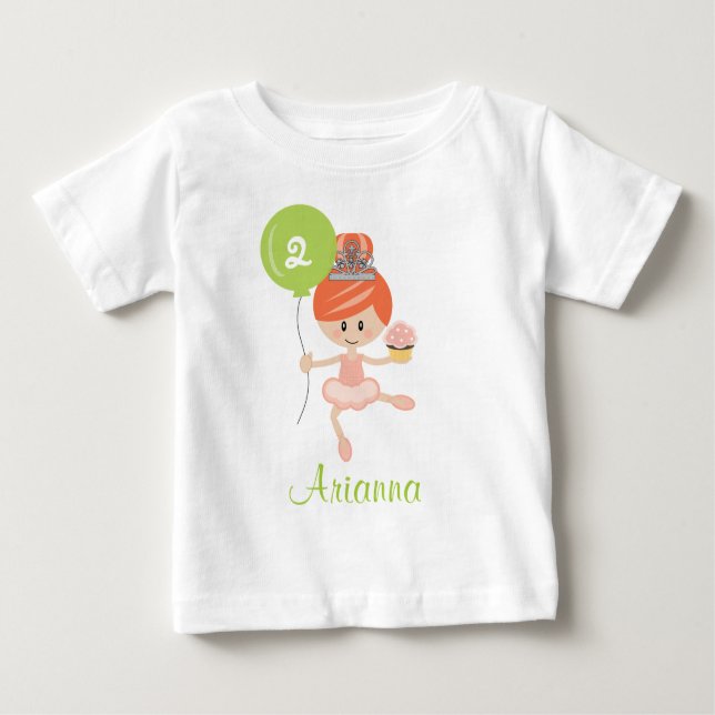 Ballerina Birthday Shirt Redhead (Front)