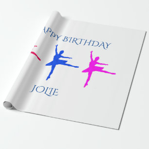 Ballerina birthday wrapping paper. Custom name. Wrapping Paper