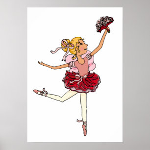 Ballerina blonde dancer girl kids poster
