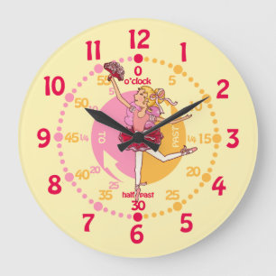 Ballerina blonde hair girl ballet wall clock