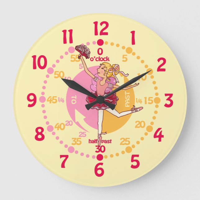 Ballerina blonde hair girl ballet wall clock (Front)
