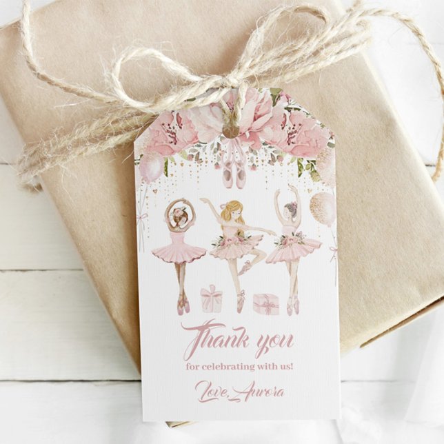 Ballerina blush pink tutu birthday party thank you gift tags (Creator Uploaded)