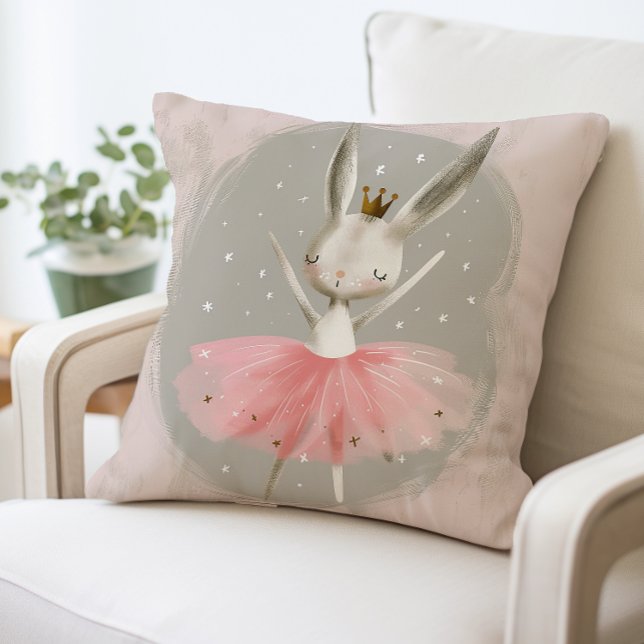 Ballerina Bunny Pillow, Pink Tutu Rabbit Cushion (Creator Uploaded)
