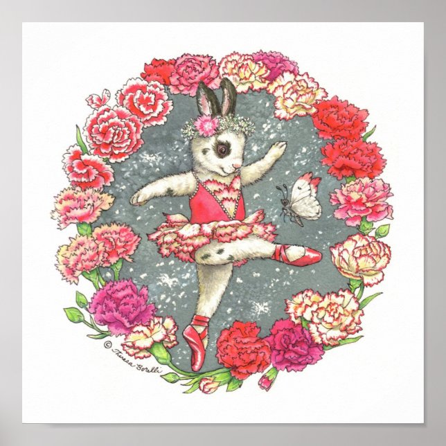 Ballerina Bunny Print Carnation (Front)