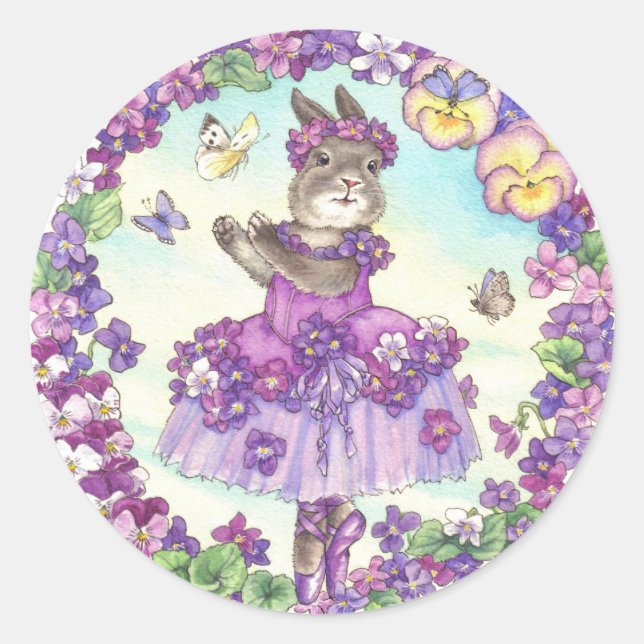 Ballerina Bunny Stickers Violet (Front)