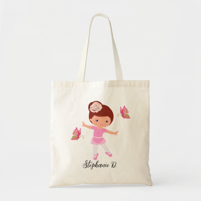 Ballerina Butterfly friends Tutu Ballet Girl Tote Bag (Front)